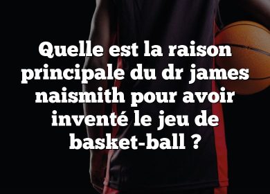 Quelle est la raison principale du dr james naismith pour avoir inventé le jeu de basket-ball ?